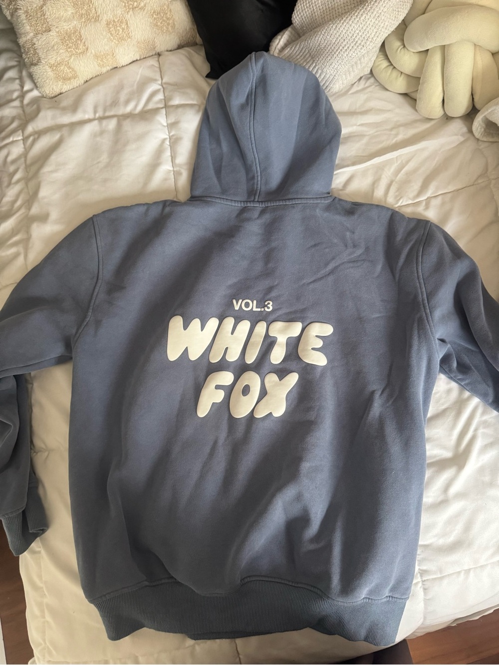 White Fox Boutique Blue Hoodie "WHITE FOX" Graphic